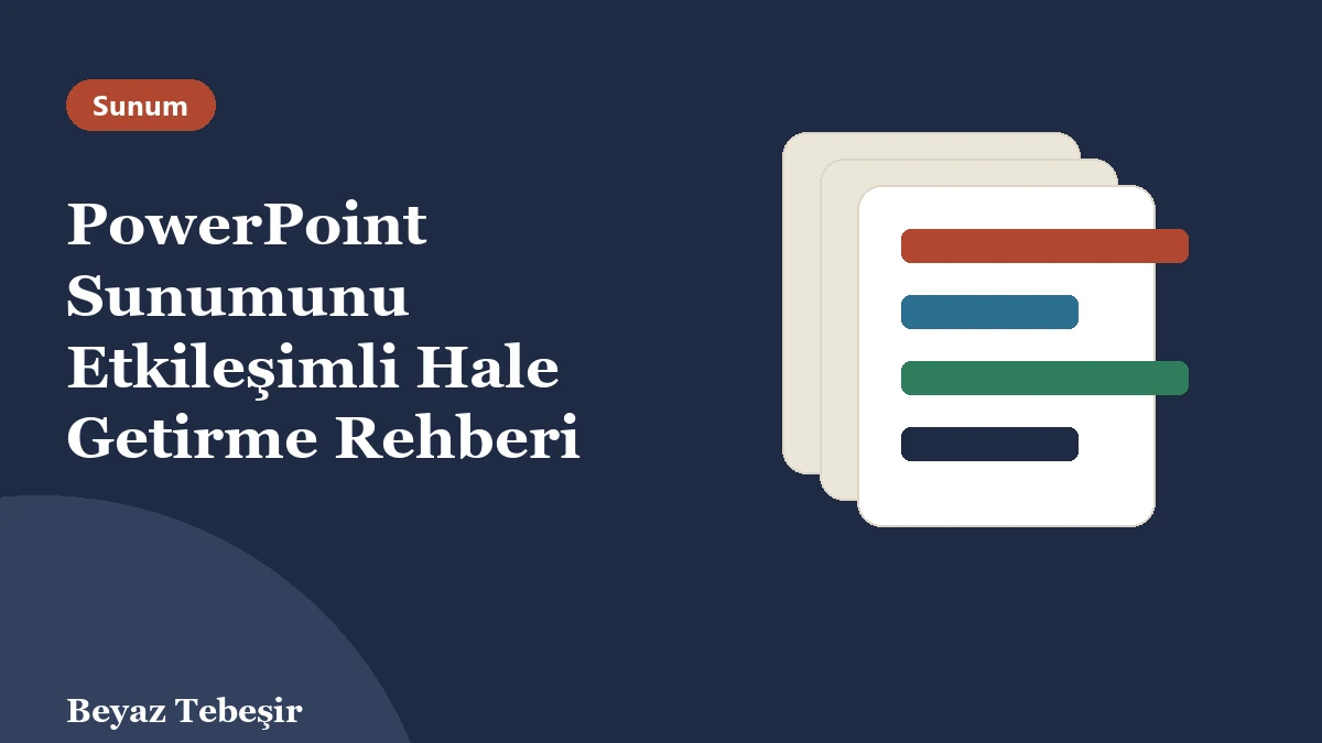 PowerPoint sunumunu etkileşimli hale getirme: slaytlara eklenen anket ve quiz etkinlikleri