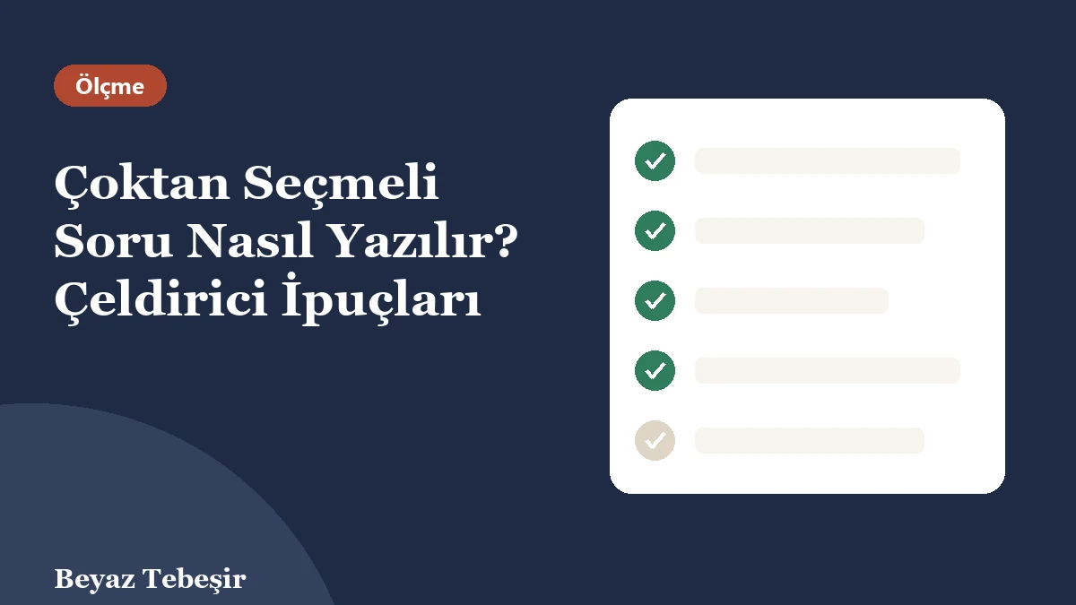 Çoktan seçmeli soru yazımı: kontrol listesindeki maddelerin işaretlendiği soru kartı